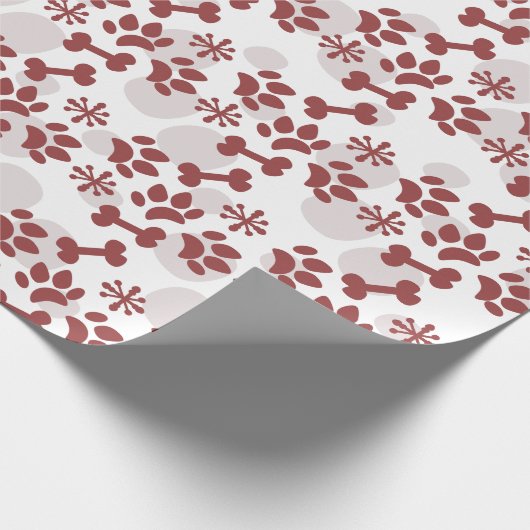 クリスマスドッグ猫ペット骨スノーフレーク模様 ラッピングペーパー (角)