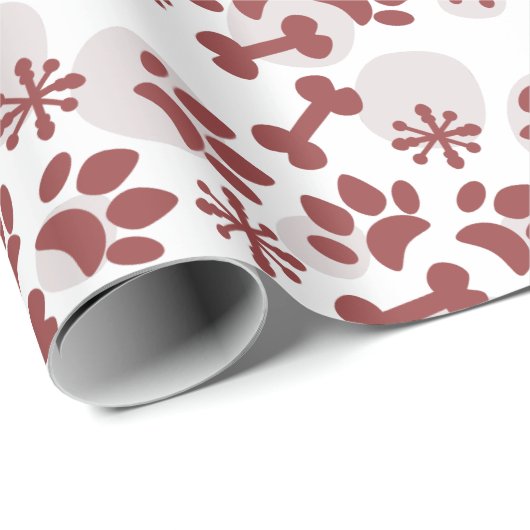 クリスマスドッグ猫ペット骨スノーフレーク模様 ラッピングペーパー (ロールコーナー)