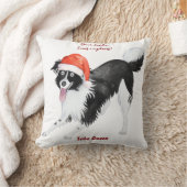 クリスマスドッグ親愛フォトサンタ説明できる クッション (ブランケット)