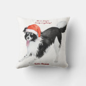 クリスマスドッグ親愛フォトサンタ説明できる クッション (裏面)