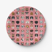 クリスマスドッグ顔パターン ペーパープレート (正面)