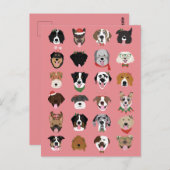 クリスマスドッグ顔パターン ポストカード (正面/裏面)