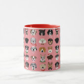 クリスマスドッグ顔パターン マグカップ (中央)