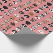 クリスマスドッグ顔パターン ラッピングペーパー (角)