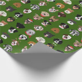 クリスマスドッグ顔パターン ラッピングペーパー (角)
