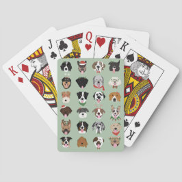 クリスマスドッグ顔絵葉書 トランプ