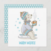 クリスマスドッグ飲みココアカード サンキューカード (正面/裏面)