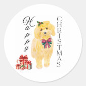 クリスマスドッグ1 ラウンドシール (正面)