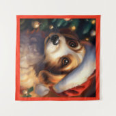 クリスマスドッグ2 タペストリー (正面(横))