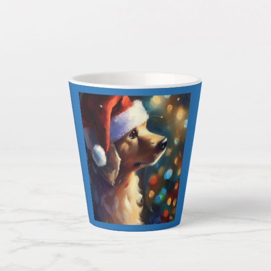 クリスマスドッグ3 カフェラテマグ (正面)