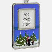 クリスマスドッグ シルバープレートフレームオーナメント (右)