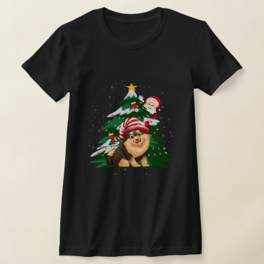 クリスマスドッグ、ドッグママ Tシャツ (レイダウン)