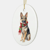 クリスマスドッグ、ホリデードイツの羊飼い セラミックオーナメント (左)