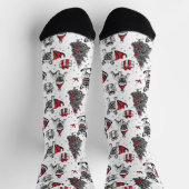 クリスマスドッグinアートブックスタイルスケッチ ソックス (上部)