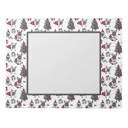 クリスマスドッグinアートブックスタイルスケッチ ノートパッド (正面)