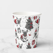 クリスマスドッグinアートブックスタイルスケッチ 紙コップ (裏面)