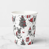 クリスマスドッグinアートブックスタイルスケッチ 紙コップ (左)
