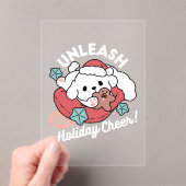 クリスマスドッグinサンタハット – ペットのための休日応援 アクリル招待状 (インサイチュ (ポータブル))