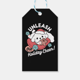 クリスマスドッグinサンタハット – ペットのための休日応援 ギフトタグ