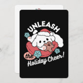 クリスマスドッグinサンタハット – ペットのための休日応援 サンキューカード (正面/裏面)