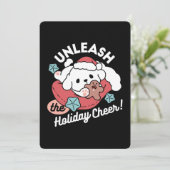 クリスマスドッグinサンタハット – ペットのための休日応援 サンキューカード (スタンド正面)