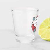 クリスマスドッグinサンタハット – ペットのための休日応援 ショットグラス (左)