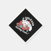 クリスマスドッグinサンタハット – ペットのための休日応援 スタンダードカクテルナプキン (角)