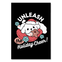 クリスマスドッグinサンタハット – ペットのための休日応援 テーブルナンバー