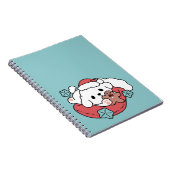 クリスマスドッグinサンタハット – ペットのための休日応援 ノートブック (右側)