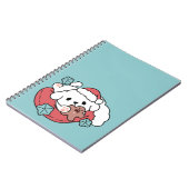 クリスマスドッグinサンタハット – ペットのための休日応援 ノートブック (左側)