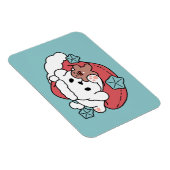 クリスマスドッグinサンタハット – ペットのための休日応援 マグネット (右側)
