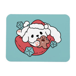 クリスマスドッグinサンタハット – ペットのための休日応援 マグネット