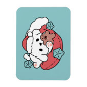 クリスマスドッグinサンタハット – ペットのための休日応援 マグネット (縦)