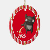 クリスマスドッグPeeing Covid おもしろい 2020 セラミックオーナメント (右)