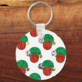 クリスマスドットの連続 キーホルダー (正面)