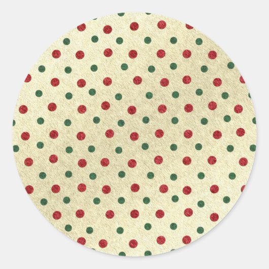 クリスマスドットパターン ラウンドシール (正面)