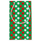 クリスマスドットレッドホワイトとグリーンスモール抱き枕 スモールペーパーバッグ (裏面)