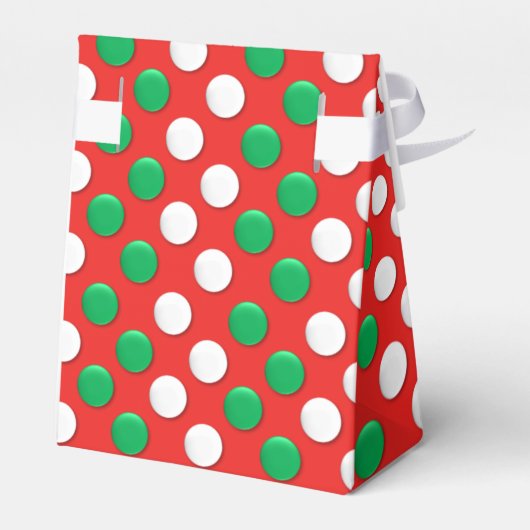 クリスマスドット赤と緑の好意ボックス フェイバーボックス (裏面サイド)