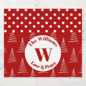 クリスマスドット&ツリーの名前をカスタムするとメッセージ スパークリングワインラベル (シングルラベル)