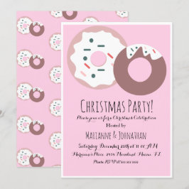 クリスマスドナットスプリンクルスホリデイテーマ 招待状