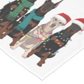 クリスマスドバーマンラバードッグマムホリデー ショートテーブルランナー (コーナー)