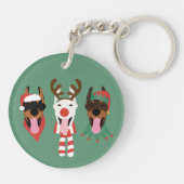 クリスマスドベルマン犬 キーホルダー (裏面)