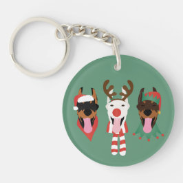 クリスマスドベルマン犬 キーホルダー