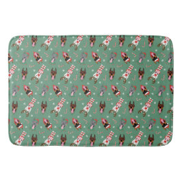 クリスマスドベルマン犬 バスマット