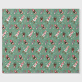 クリスマスドベルマン犬 ラッピングペーパー (フラット)