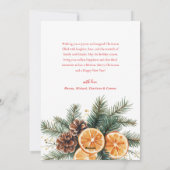 クリスマスドライオレンジエレガントフェスティバル柑橘類 シーズンカード (裏面)