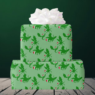 クリスマスドラゴンサンタクロース ラッピングペーパー