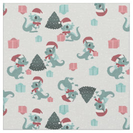 クリスマスドラゴンサンタ冬雪かわいいxmas ファブリック