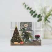 クリスマスドラゴンツリー暖炉シーン ポストカード (スタンド正面)