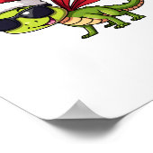 クリスマスドラゴンフライサンタハットおもしろいクリスマスキッズ ポスター (角)